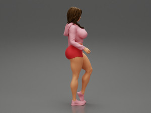 Young Sport Woman Doing Stretching exercise 3D Print Model 3D Baskı Modeli