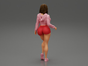 Young Sport Woman Doing Stretching exercise 3D Print Model 3D Baskı Modeli