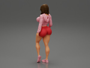 Young Sport Woman Doing Stretching exercise 3D Print Model 3D Baskı Modeli