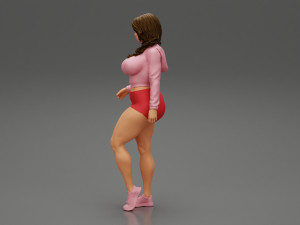 Young Sport Woman Doing Stretching exercise 3D Print Model 3D Baskı Modeli