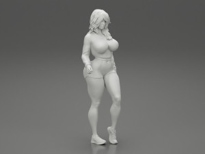Young Sport Woman Doing Stretching exercise 3D Print Model 3D Baskı Modeli