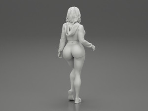 Young Sport Woman Doing Stretching exercise 3D Print Model 3D Baskı Modeli