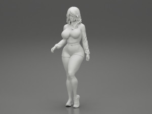 Young Sport Woman Doing Stretching exercise 3D Print Model 3D Baskı Modeli