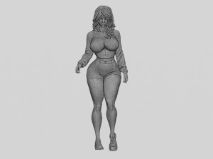 Young Sport Woman Doing Stretching exercise 3D Print Model 3D Baskı Modeli