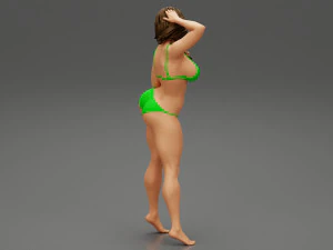 Beautiful Woman in Bikini Posing on Beach 3D Print Model 3D Print Model