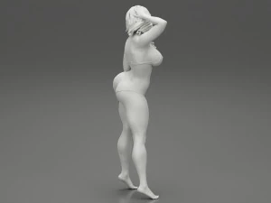 Beautiful Woman in Bikini Posing on Beach 3D Print Model 3D Print Model