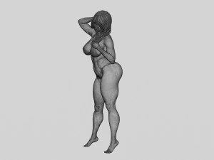 Beautiful Woman in Bikini Posing on Beach 3D Print Model 3D Print Model