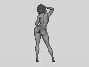 Beautiful Woman in Bikini Posing on Beach 3D Print Model 3D Print Model