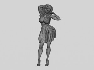 Black Woman With Curly Hair Wearing Dress and Heels 3D Print Model 3D Print Model