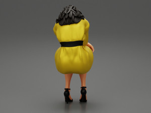 Sad Young Woman Sitting on a Chair 3D Print Model Modello di stampa 3D
