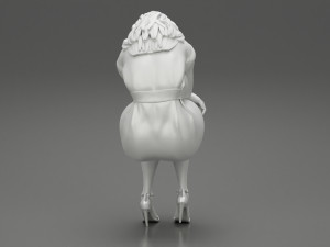 Sad Young Woman Sitting on a Chair 3D Print Model Modello di stampa 3D