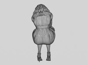 Sad Young Woman Sitting on a Chair 3D Print Model 3D Print Model