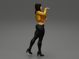 Beatiful Stylish Woman in a Leather Jacket 3D Print Model 3D-Druckmodell