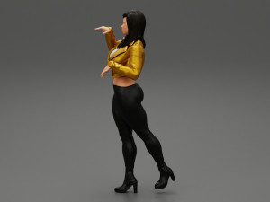 Beatiful Stylish Woman in a Leather Jacket 3D Print Model 3D-Druckmodell