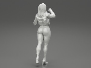 Beatiful Stylish Woman in a Leather Jacket 3D Print Model 3D-Druckmodell