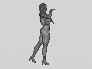 Beatiful Stylish Woman in a Leather Jacket 3D Print Model 3D Print Model