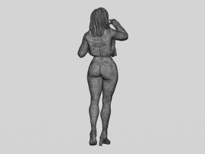 Beatiful Stylish Woman in a Leather Jacket 3D Print Model 3D-Druckmodell
