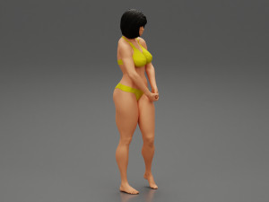 Sad Woman On beach Bikini 3D Print Model 3D-Druckmodell