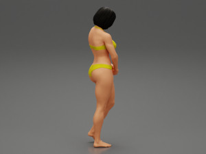 Sad Woman On beach Bikini 3D Print Model 3D-Druckmodell