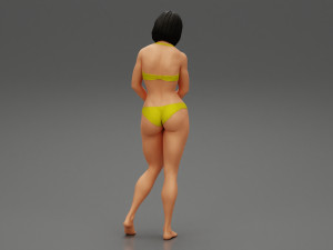 Sad Woman On beach Bikini 3D Print Model 3D-Druckmodell