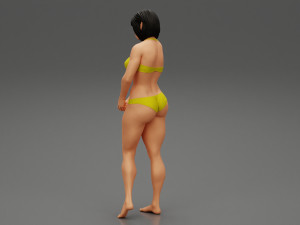 Sad Woman On beach Bikini 3D Print Model 3D-Druckmodell
