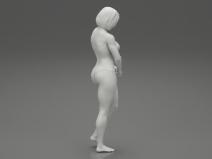 Sad Woman On beach Bikini 3D Print Model 3D-Druckmodell