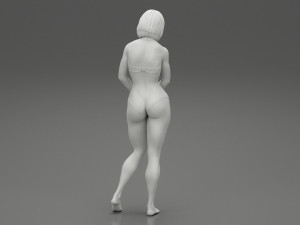 Sad Woman On beach Bikini 3D Print Model 3D-Druckmodell