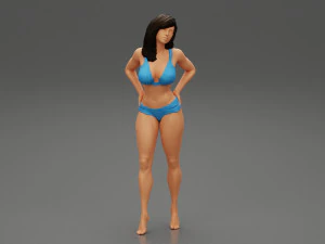 Modello di stampa 3D per donne sexy in posa bikini Modello di stampa 3D