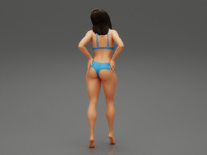 Sexy Women in Bikini Pose 3D Print Model 3D प्रिंट मॉडल