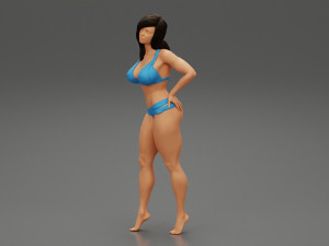 Sexy Women in Bikini Pose 3D Print Model 3D प्रिंट मॉडल