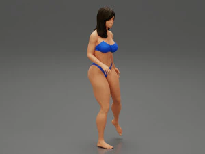 एक पैर पर खड़ी खूबसूरत बिकनी महिला 3डी प्रिंट मॉडल 3D प्रिंट मॉडल