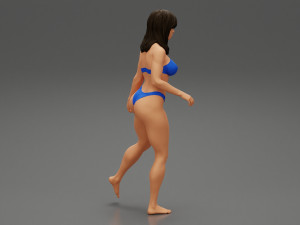 Pretty Bikini Woman Standing on one Leg 3D Print Model Modello di stampa 3D