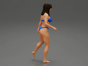 एक पैर पर खड़ी खूबसूरत बिकनी महिला 3डी प्रिंट मॉडल 3D प्रिंट मॉडल