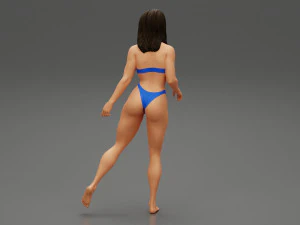 एक पैर पर खड़ी खूबसूरत बिकनी महिला 3डी प्रिंट मॉडल 3D प्रिंट मॉडल