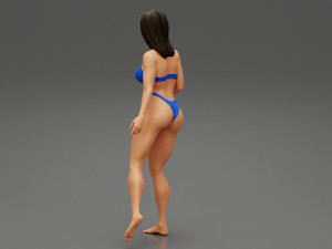Pretty Bikini Woman Standing on one Leg 3D Print Model Modello di stampa 3D