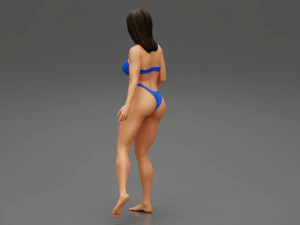 एक पैर पर खड़ी खूबसूरत बिकनी महिला 3डी प्रिंट मॉडल 3D प्रिंट मॉडल