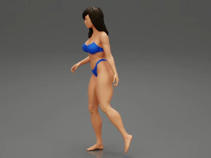 एक पैर पर खड़ी खूबसूरत बिकनी महिला 3डी प्रिंट मॉडल 3D प्रिंट मॉडल