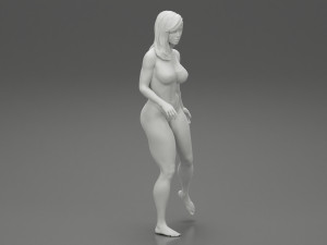 Pretty Bikini Woman Standing on one Leg 3D Print Model Modello di stampa 3D