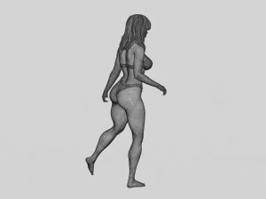एक पैर पर खड़ी खूबसूरत बिकनी महिला 3डी प्रिंट मॉडल 3D प्रिंट मॉडल