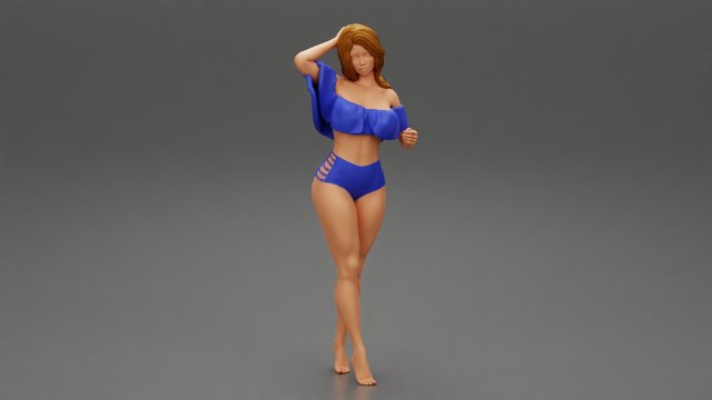 Beautiful Woman Spring Mood 3d print model 3D Принт Модель .c4d .max .obj .3ds .fbx .stl .blend 