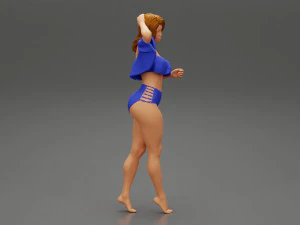 Beautiful Woman Spring Mood 3d print model 3D Print Model