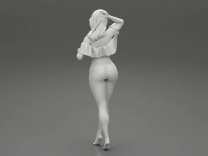 Beautiful Woman Spring Mood 3d print model 3D Print Model