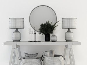wooden decorative console Model 3D