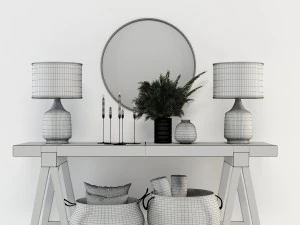 wooden decorative console 3D Model
