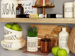 kitchen accessories rustic 3D 模型