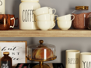 kitchen accessories rustic 3D 模型