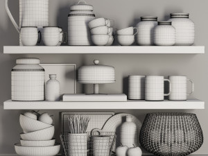kitchen accessories rustic 3D 模型