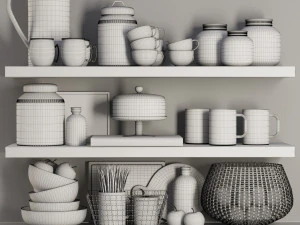 kitchen accessories rustic 3D Model