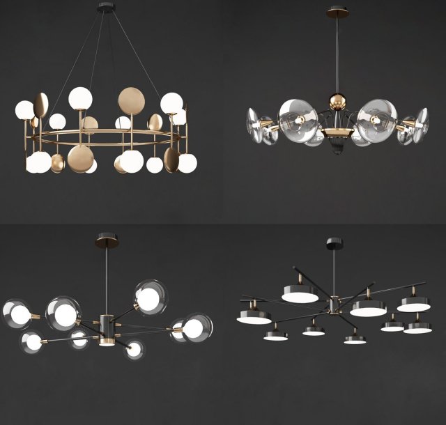 nordic chandelier Modelo 3D .c4d .max .obj .3ds .fbx .stl .blend 