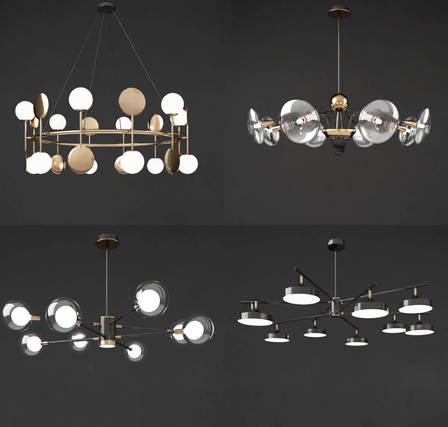 nordic chandelier 3D Model .c4d .max .obj .3ds .fbx .stl .blend 